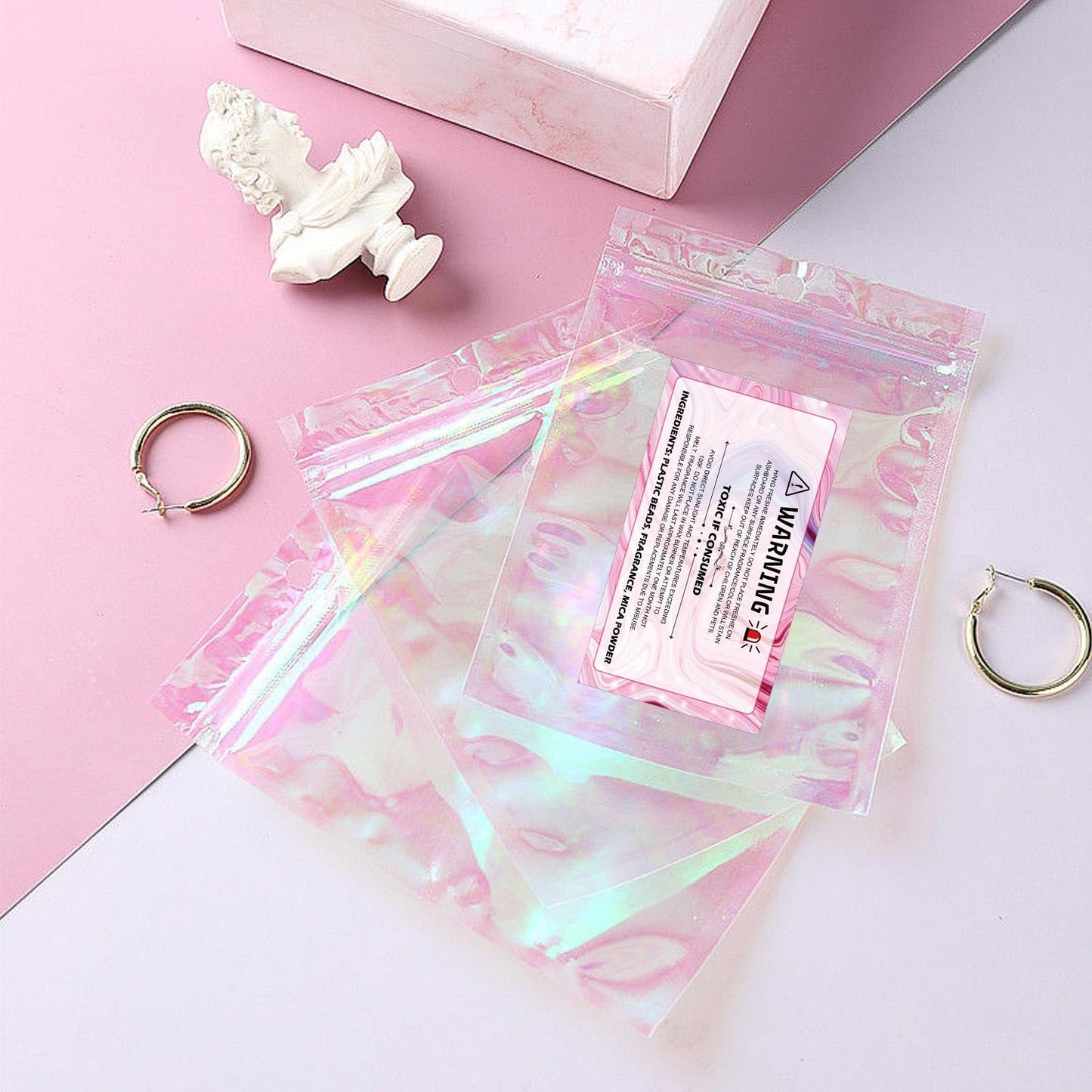 500pcs Freshiess Warning Label Stickers 1.25x2.25 inch Freshiess Warning Sticker Care Stickers for Car Business,Beads and Silicone Molds