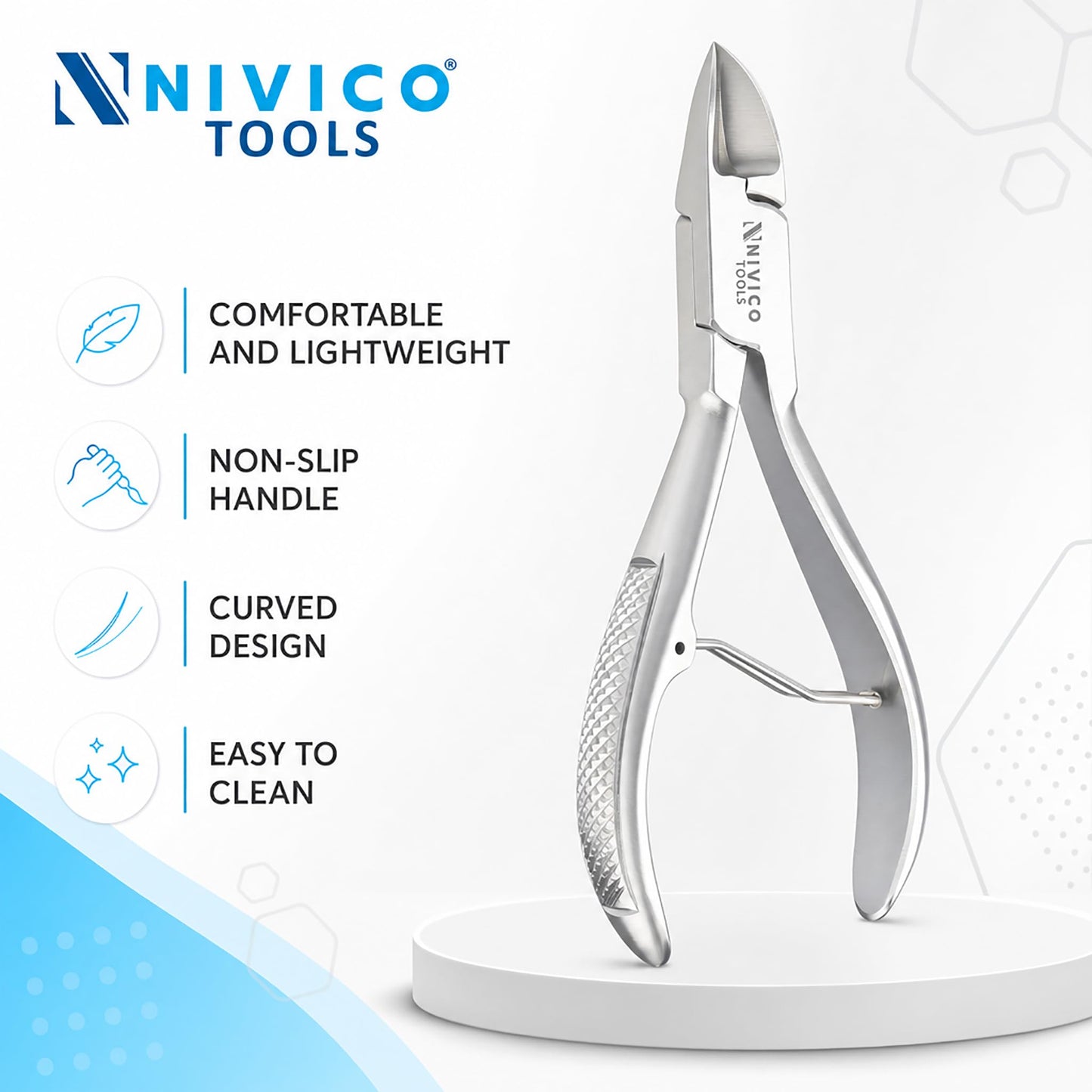Nivico Tools Premium Nail Cutter – High-Carbon Stainless Steel Fingernail & Toenail Clipper – Ultra-Sharp Precision Trimmer with Ergonomic Wide Lever & Built-In File for Men, Women & Salon
