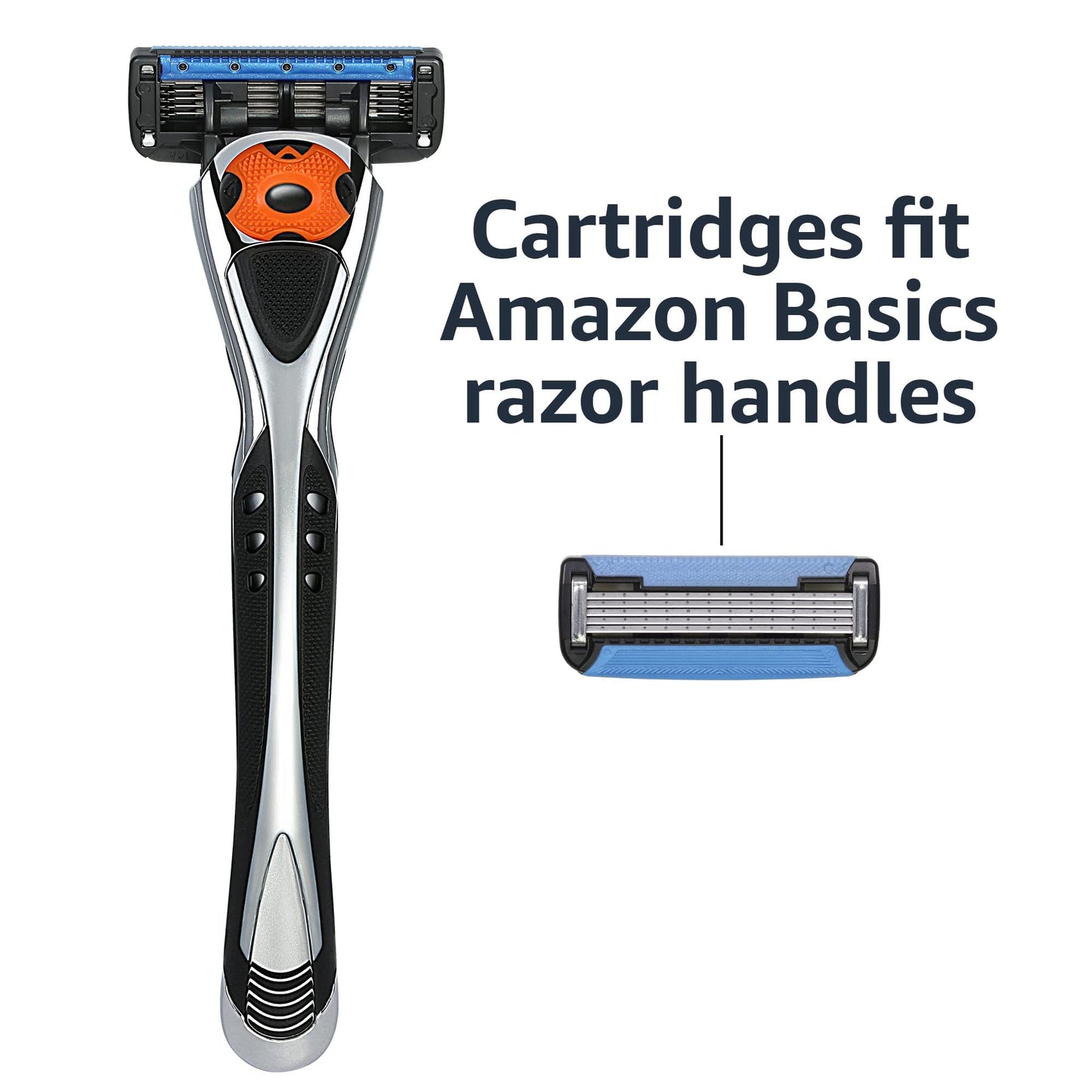 Amazon Basics 5-Blade Razor Refills for Men with Dual Lubrication, Hypoallergenic, Clean Shave, Precision Beard Trimmer, 12-Pack (Fits Amazon Basics Razor Handles only)
