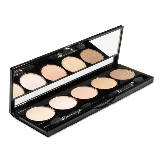 Juwel Cosmetics Eye Shadow Palette, Talc-Free Highly Pigmented Pressed Powder, Eye Makeup Palette that Blends Perfectly, 5 Shades of Paraben-Free and Sulfate-Free Eyeshadow, Barely There