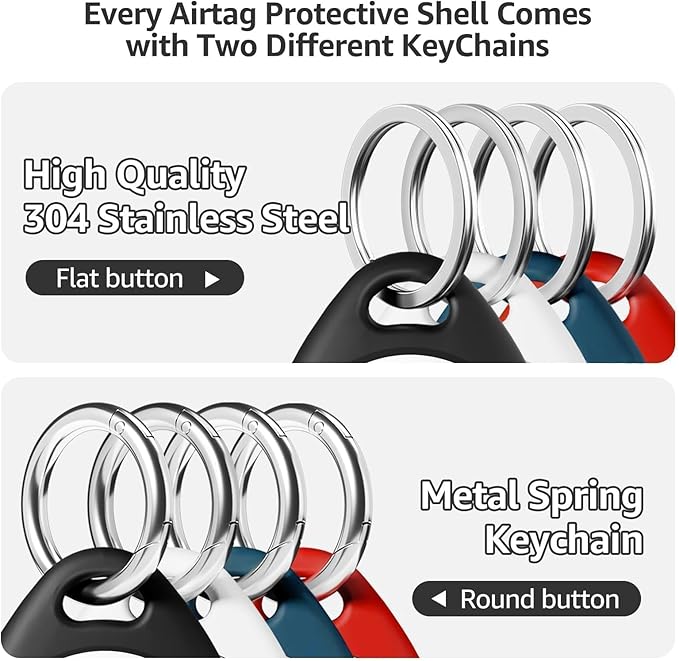Holder for Air Tags-4 Pack for Apple for AirTag Holder Keychain, Waterproof TPU Shell Protective Case with Keychain, for Air tag Accessories for GPS Item Finder Tracker, 4 Black