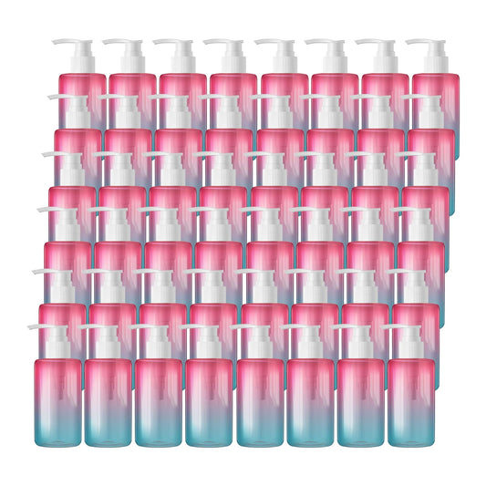 48 Pack 6.8 oz Refillable Pump Bottles - Empty Clear Gradient Color Plastic Dispensers for Lotion, Shampoo, Soap & Cream