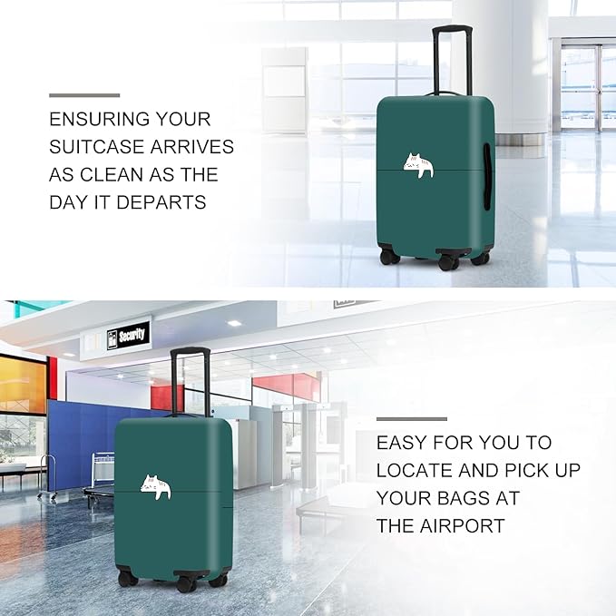 forest Green Luggage Cover, Washable Suitcase Protector Simple Abstract Animal Design Anti-scratch for 24",26" Bag