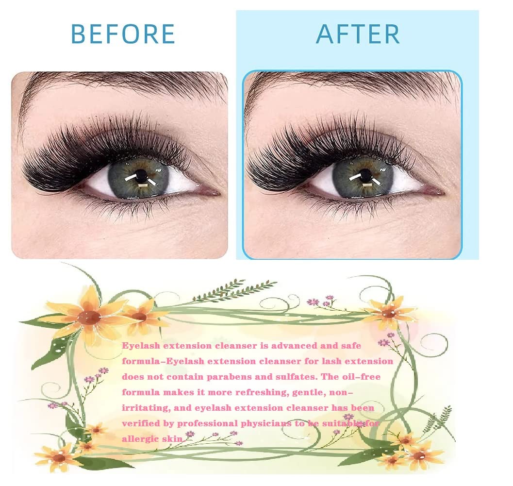 ARISON LASHES Lash Shampoo Concentrate Eyelash Cleanser Concentrate 100ml Foaming for Extensions with Salon Home Care Makes 20 Bottles of 60ml(Unscented)