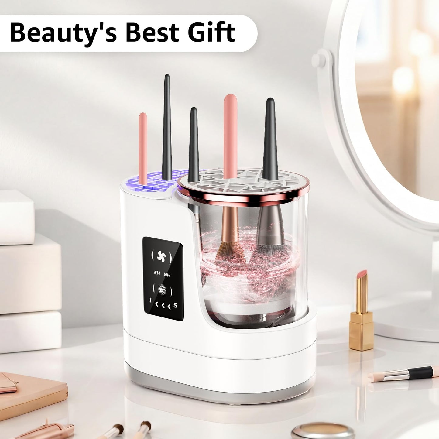 3-in-1 Electric Makeup Brush Cleaner Machine, Automatic Deep Cleaning & Drying, USB Powered for Most Brushes & Sponges