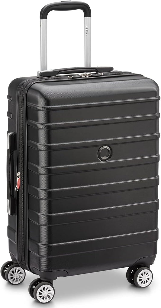 DELSEY PARIS Margot Hardside Luggage, Dual Wheel Spinners for Smooth Travel, Expandable with Spacious & Organizable compartments, Men and Women, Black, Carry-On 20-Inch