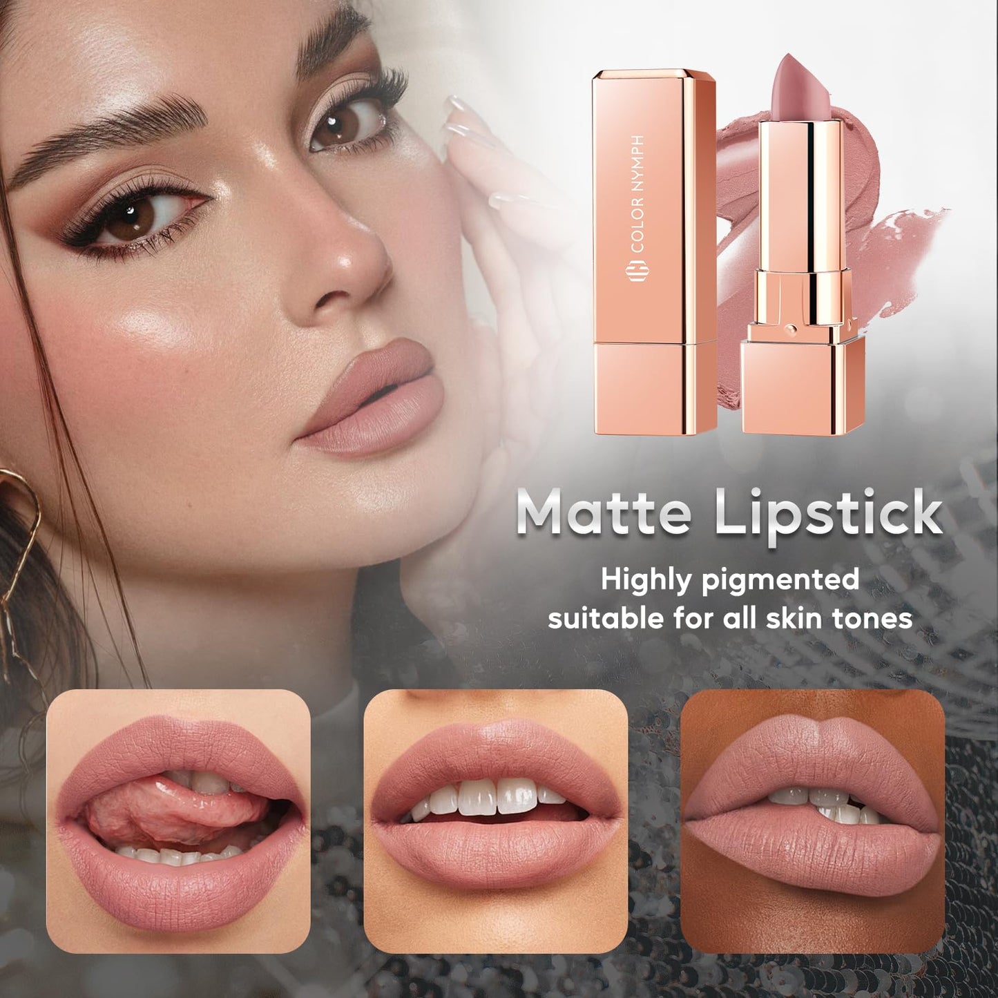 Color Nymph Full Cosmetics Set for Beginner, Makeup Gift Kit for Girls, Women & Teens, Sequin Make up Bag for Starters Includes Lip Gloss, Lipstick, Liquid Blush, Eye shadow Palette, Mascara etc