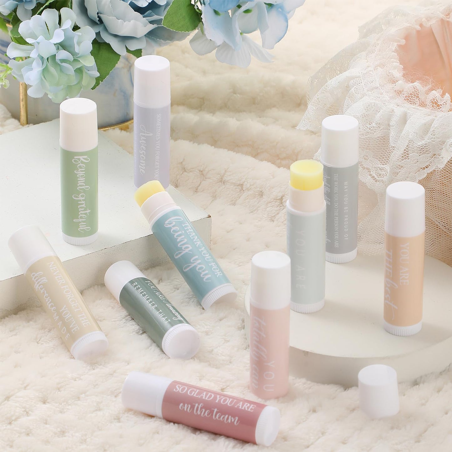 Swiffen 100 Sets Employee Appreciation Gifts Lip Balm Bulk Thank You Gifts for CNA Nurse Paraprofessional Women Team Coworkers Staff Volunteer Baby Shower Bridal Wedding Favors for Guests