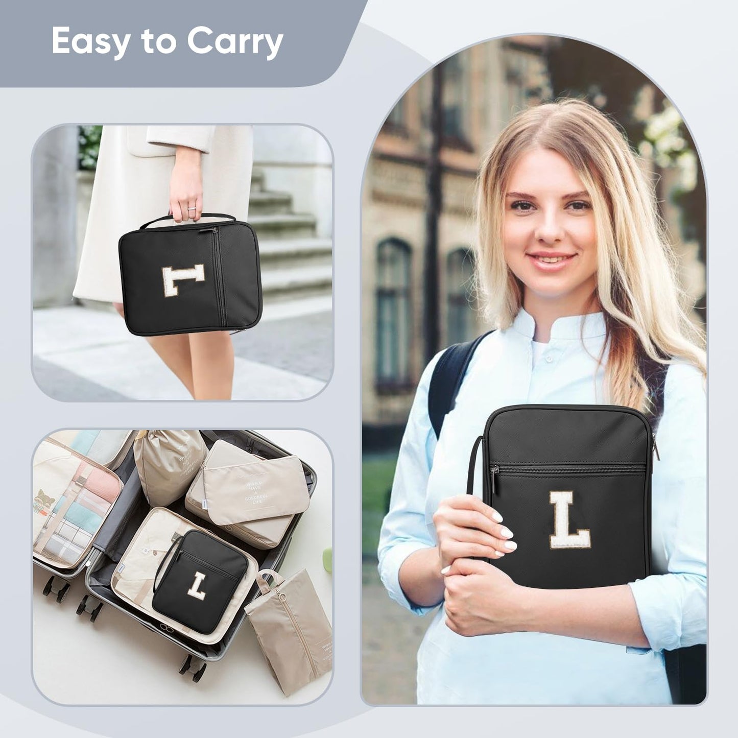 Fruobeyla Pin Display Bag, Letter PU Pin Trading Book with 8 Pages, Waterproof Enamel Pins Holder Board, Suitable as Pin Collection Display Case, L