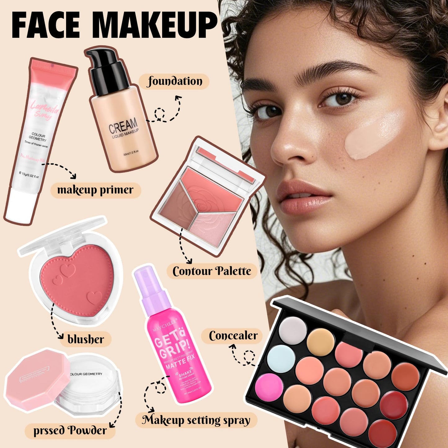 Makeup Kit for Women Full Kit Include Foundation Eyeshadow Palette Makeup Brushes Makeup Sets for Teens Girls, All In One Makeup Gift Set for Women and Beginner, Thank You Gifts, Graduation Gifts