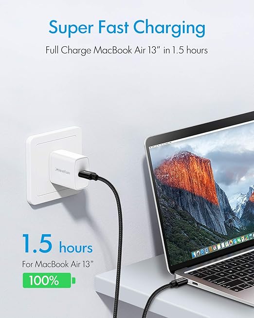 CLEEFUN USB C to USB C Cable 60W, USBC to USBC, [5-Pack, 6 ft] Type C to C Charger Cord Fast Charging for iPhone 16 15 Pro Max/Plus, for iPad/MacBook Pro/Air, for Samsung Galaxy S25 S24 S23