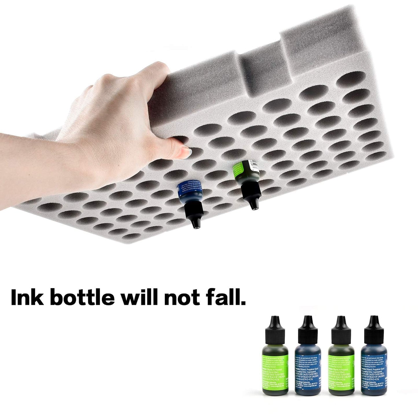 Alcohol Ink Storage Case and Paint Carrying Organizer, Miniature Holder Fits 77pcs Bottles of Alcohols Inks, Paints Set and Dynamic Tattoo Ink with Foam Insert. Multiple-use Travel Container(Box Only)