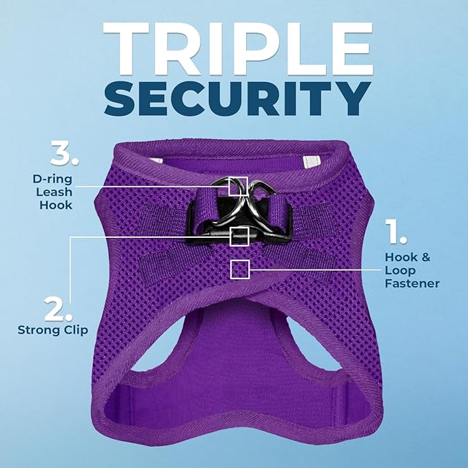 Voyager Step-in Air Cat Harness - All Weather Mesh Step in Vest Harness for Small and Medium Cats by Best Pet Supplies - Harness Leash Set (Purple), XXS