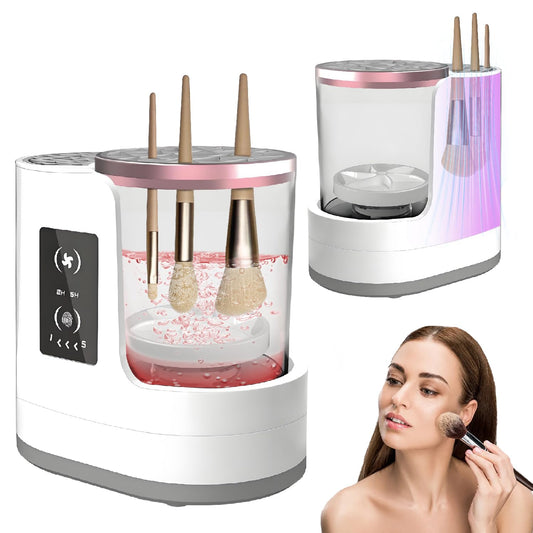2026 New Makeup Brush Washer Machine,Abnaok 3 in 1 Electric Makeup Brush Cleaner and Dryer for Women,Automatic Makeup Brush Cleaner,Suitable for All Types Brushes,Portable and Easy to Use