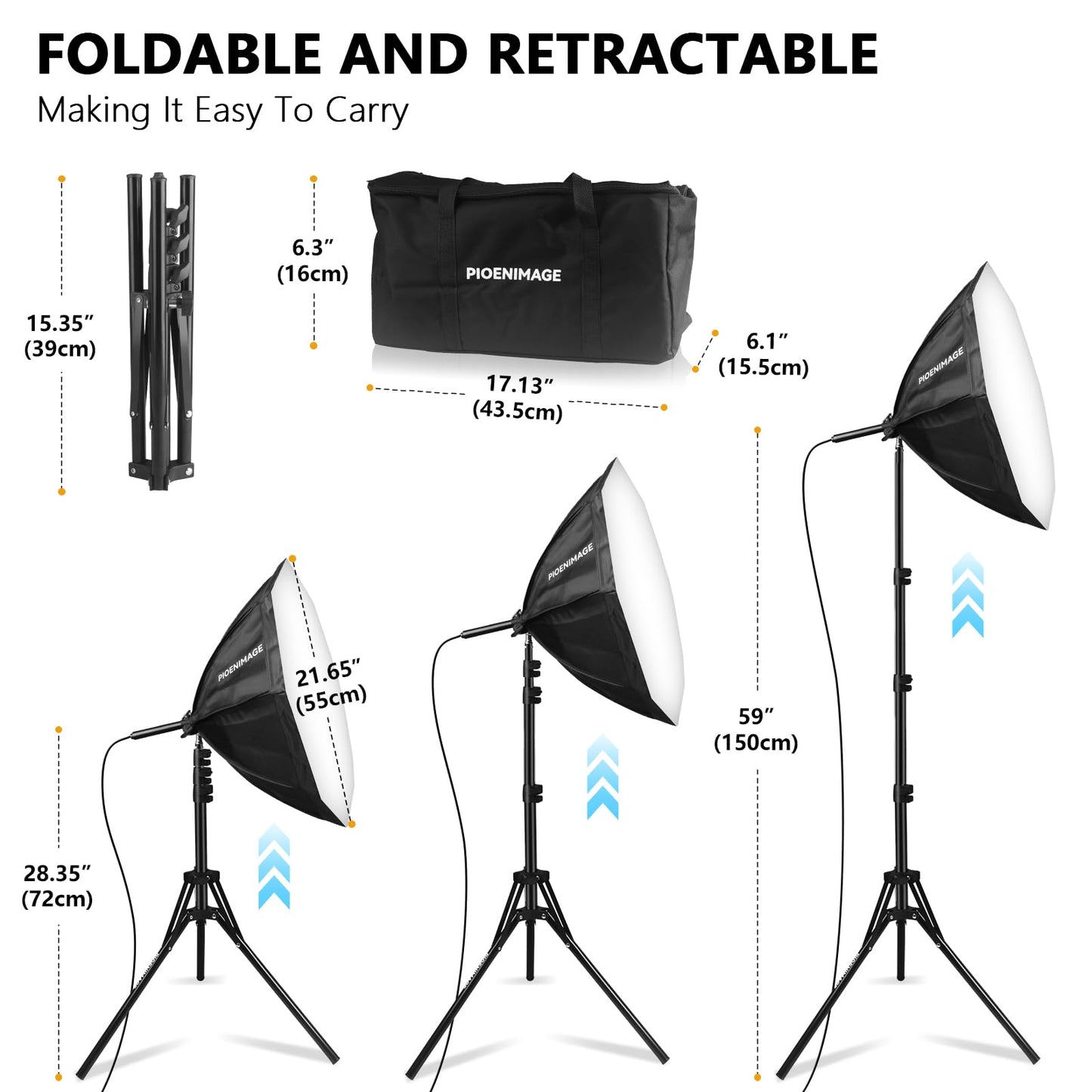 PIOENIMAGE Softbox Lighting Kit, Softbox Photography Lighting Set