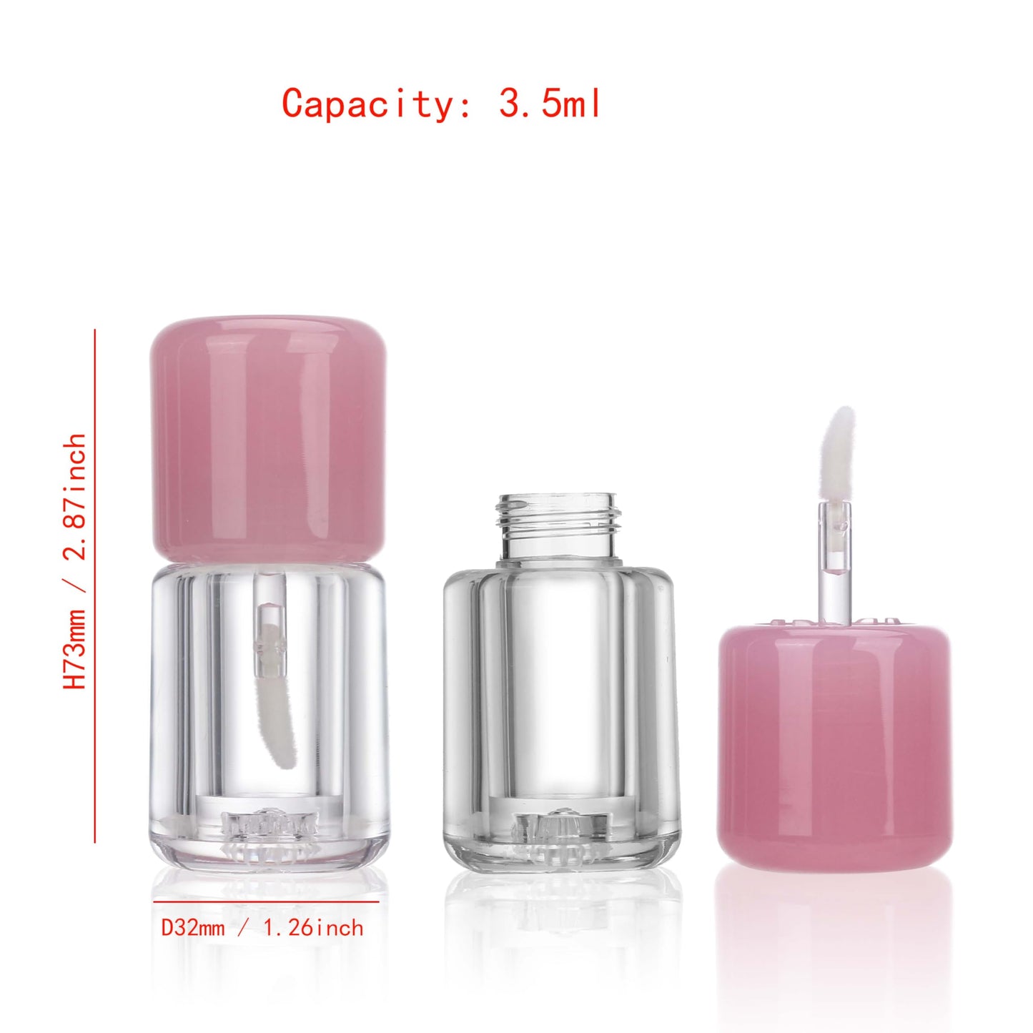 COSIDEA 10pcs 3.5ml 0.12oz Empty Purple Chunky lip gloss tubes with clear wand Cute lipgloss containers for DIY