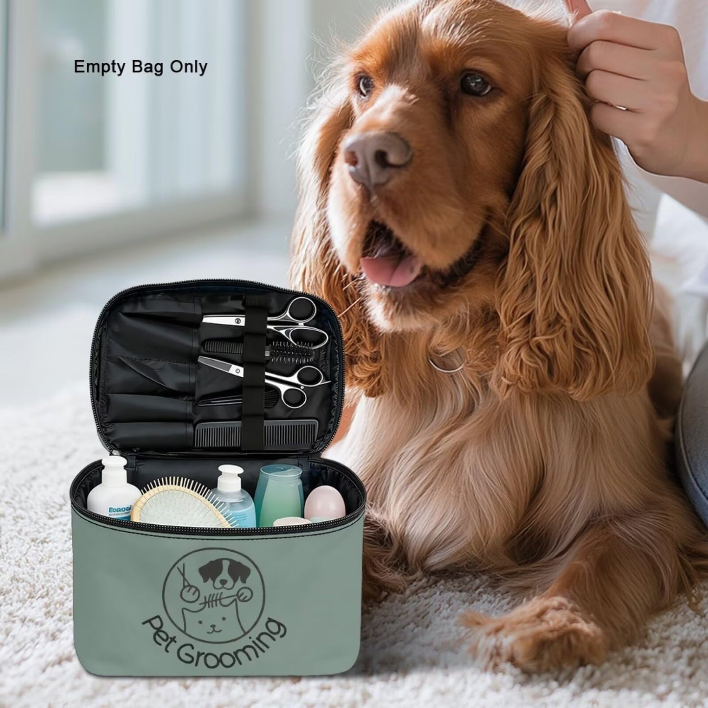 AQYAPTOIY Green Travel Makeup Bag for Women Large Capacity Cosmetic Case for Women Portable Makeup Organizer with Brush Holders for Vacation Trip Daily