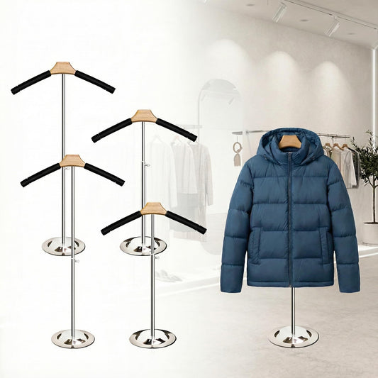 Shirt Display Stand Adjustable Height Mannequin Torso 20-36" Foam-Padded Dress Form Hangers, Premium Clothing Display for Delicate Fabrics for Vendors, Retail Stores (Black, 4 Pack)