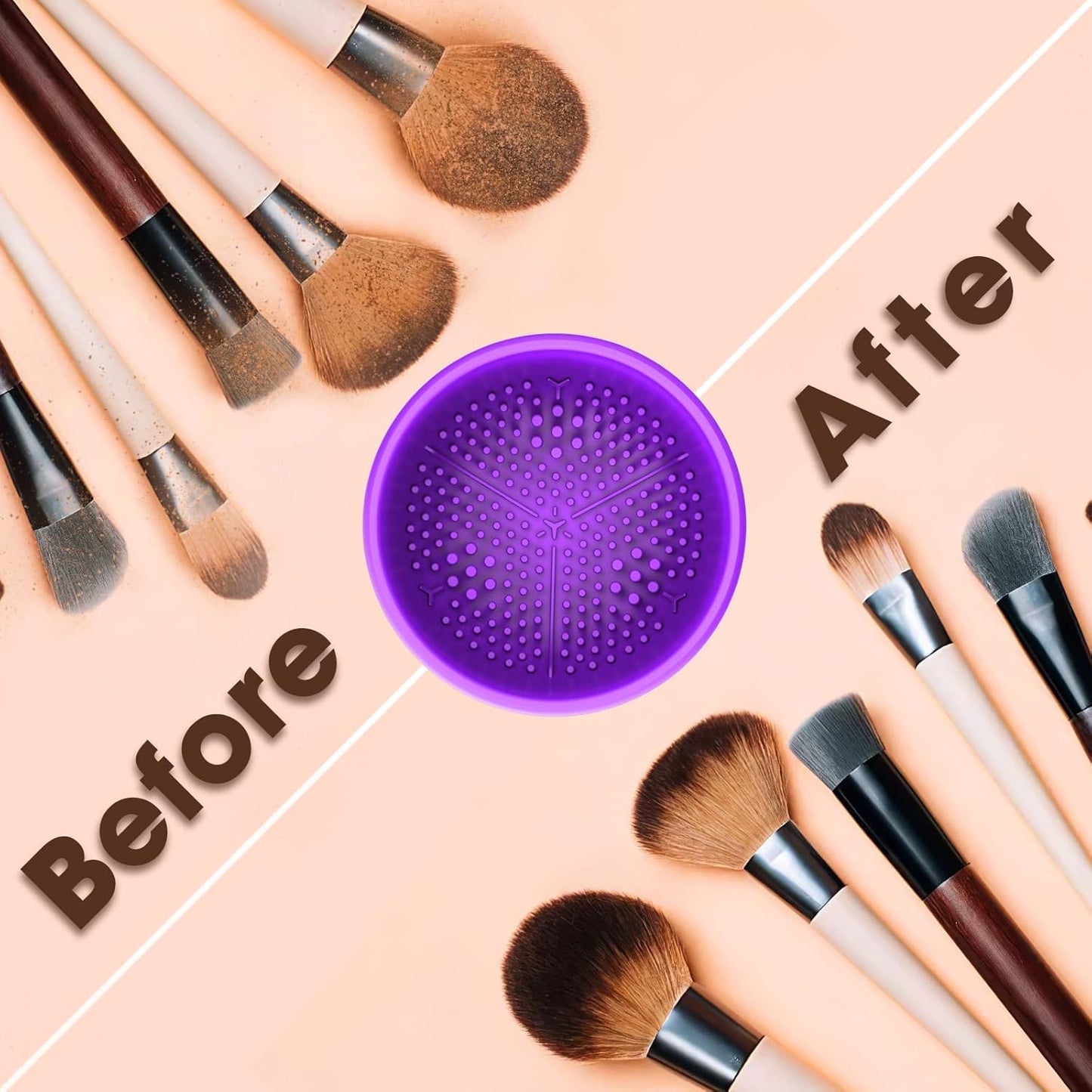 Electric Makeup Brush Cleaner Machine, Automatic Spinning Makeup Brush Cleaner for All Size Brushes, Professional Portable Cosmetic Brush Cleaning Tool with Silicone Bowl, USB Powered, Gift for Women