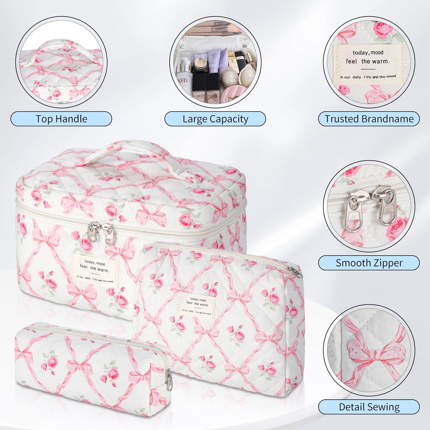 Senbowe Makeup Brush Cleaner and Large Cotton Floral Makeup Bag