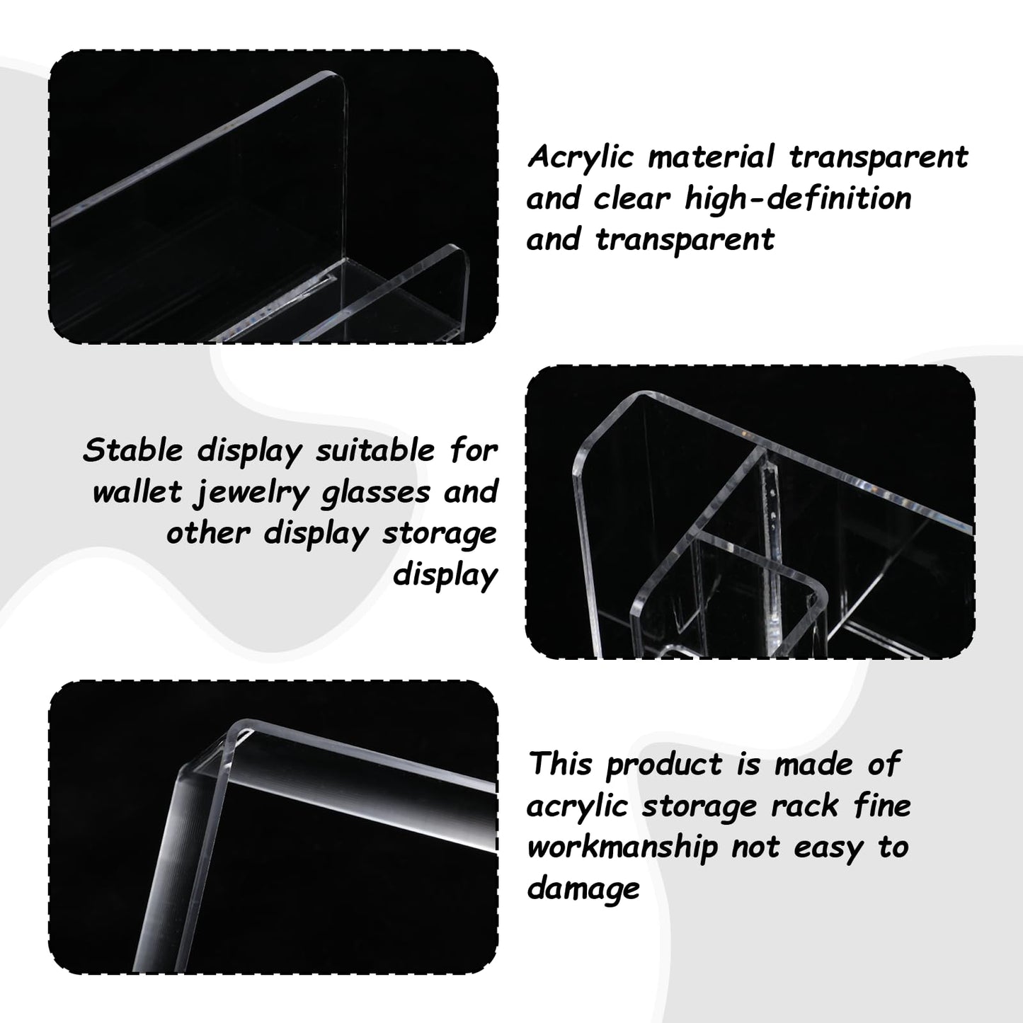 Acrylic Wallet Display Stand Purse Handbag Organizer, Clear Jewelry Riser Display Stand Purse Display Rack, Acrylic Display Shelf for Cosmetic Perfume Jewelry Sunglasses Handbag (2 PCS-6 Tier)
