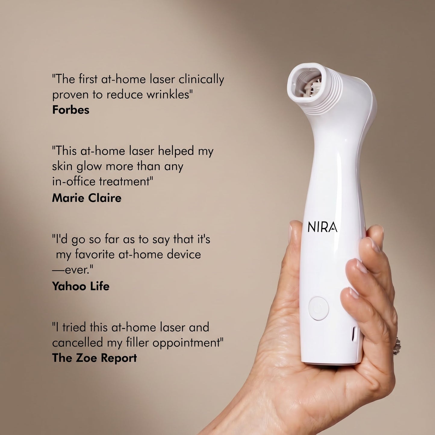 NIRA Pro 3 Laser - FDA-Cleared-At-Home Anti Aging Device for Wrinkle Reduction & Collagen Stimulation, Full Face & Neck Treatment, Pain-Free, Clinically Proven