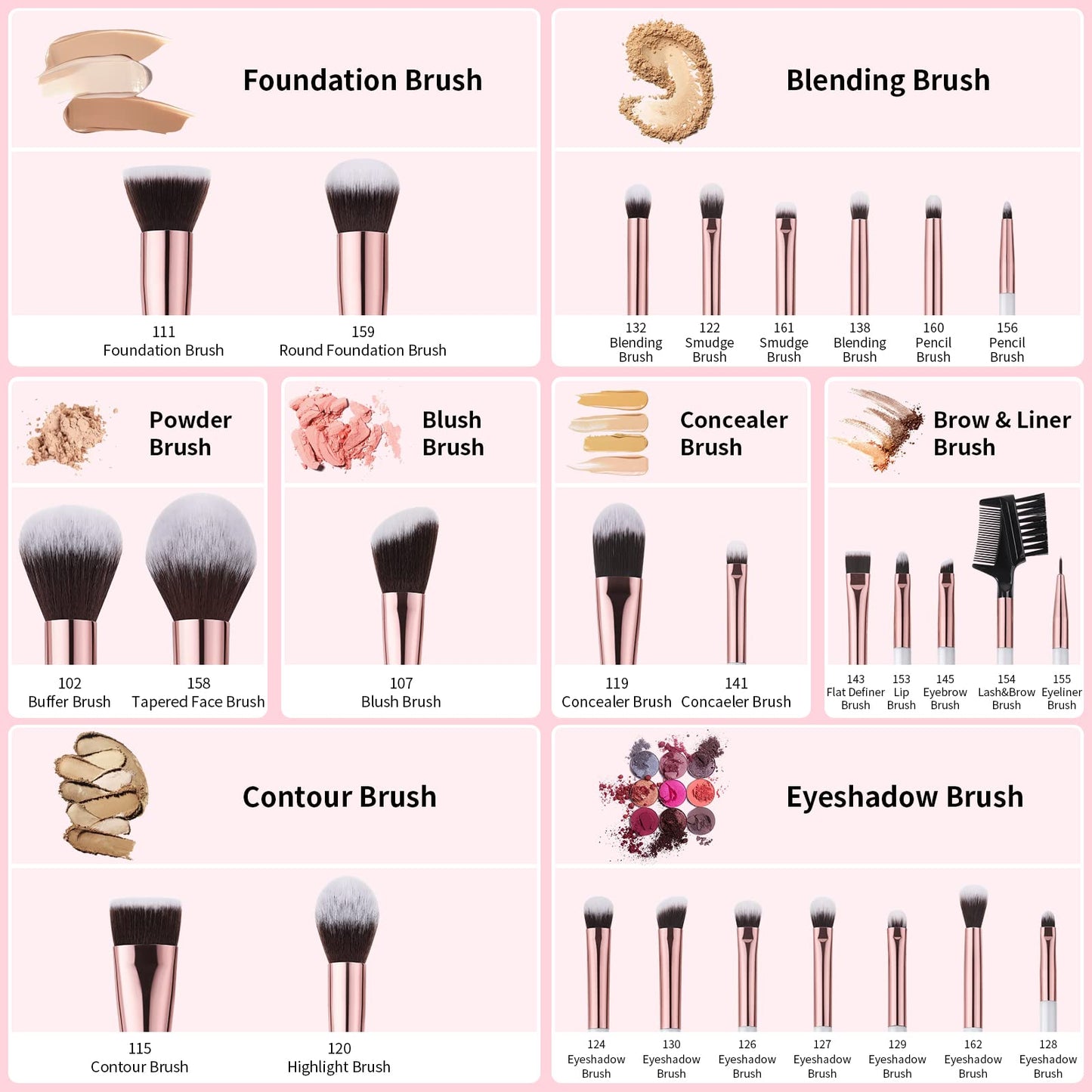 DUcare Makeup Brushes Set Professional 27Pcs+Eyelash Comb