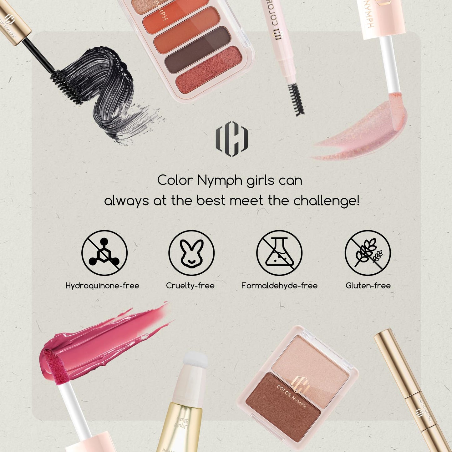 Color Nymph Makeup Sets For Women, Teen Girls With Travel-Friendly Makeup Kits Bag Included 9 Color Eyeshadow Palette Concealer Liquid Blush Eyeliner Lipgloss - #01