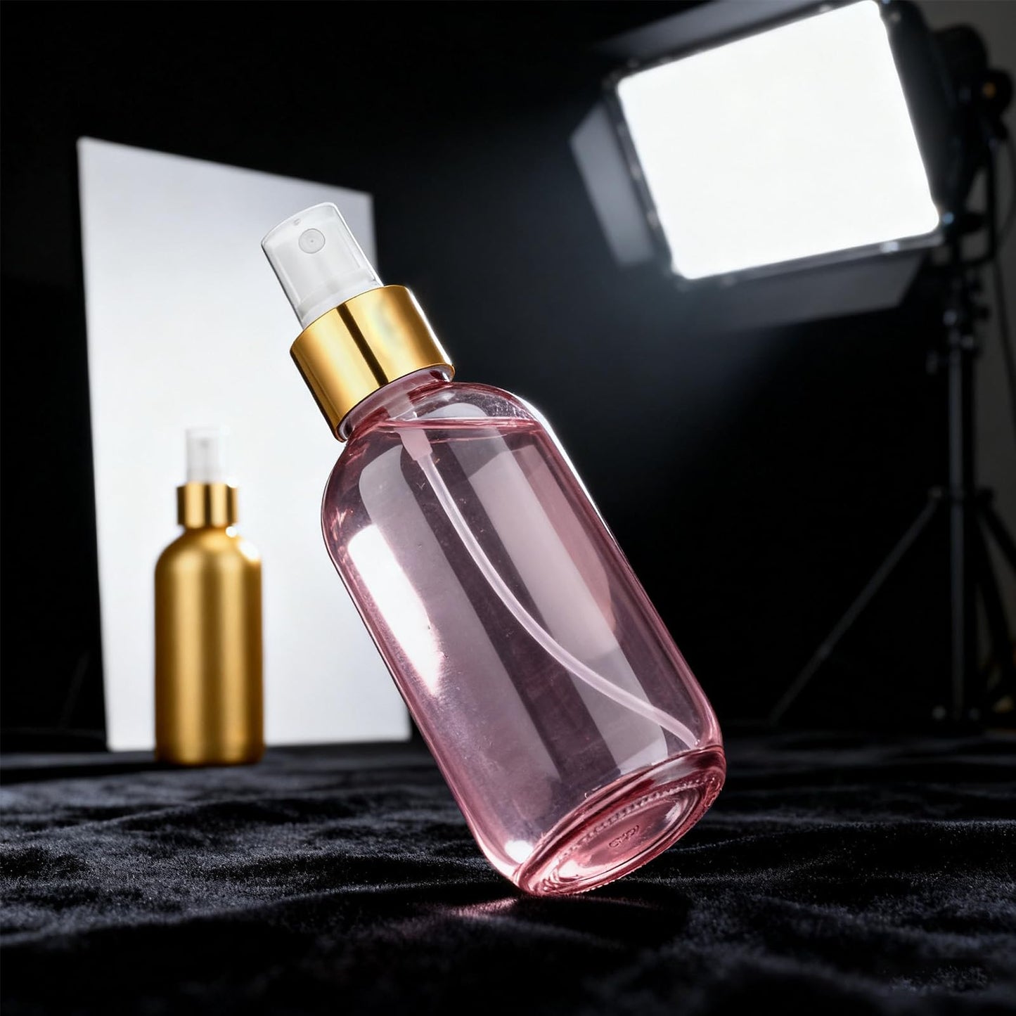 Nyuemystery 54 Pack 4 oz Small Glass Spray Bottles, Pink Refillable Fine Mist Bottles for Essential Oils, Cleaning Solutions, Perfume, Travel Size Liquid Containers