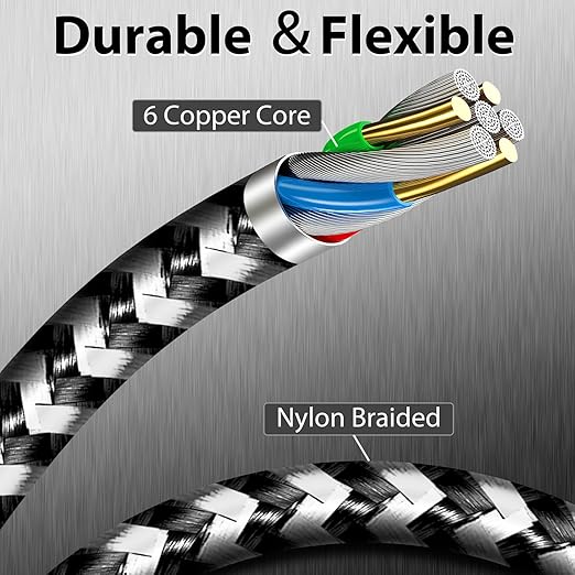 cugunu USB Lightning Cable 3 Pack 6FT iPhone Charger Apple MFi Certified Nylon Braided Fast Charging Cord Compatible with iPhone 14/13/12/11/X/Max/8/7/6/5/SE/Plus/iPad