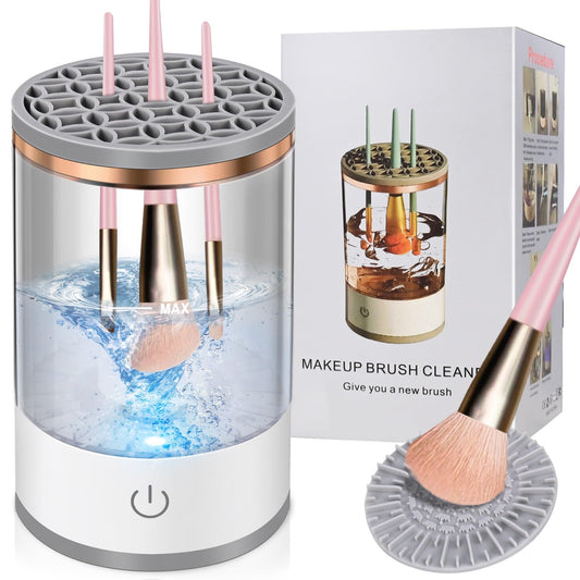 Electric Makeup Brush Cleaner – Brush Cleaning Machine, 30 Second Fast Deep Clean, USB Powered One-Button Operation, Low Noise Portable Makeup Brush Washer for Home Travel Beauty Salon