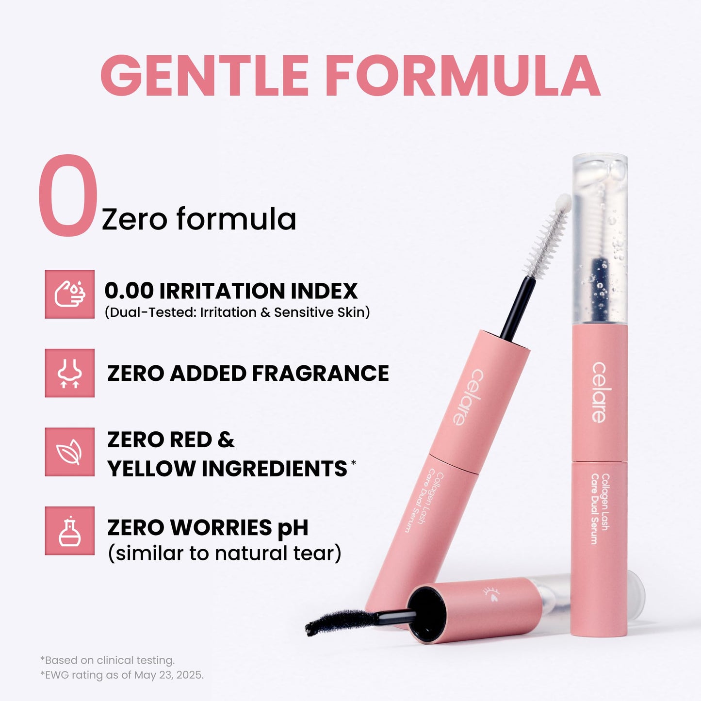 Celare Collagen Lash Care Dual Serum | Fuller, Thicker-Looking Lashes | Clinically Tested 4 Weeks | 2-in-1 Lash & Brow Enhancer | 0.43 fl oz | Collagen + Caffeine | K-Beauty | For Women & Men