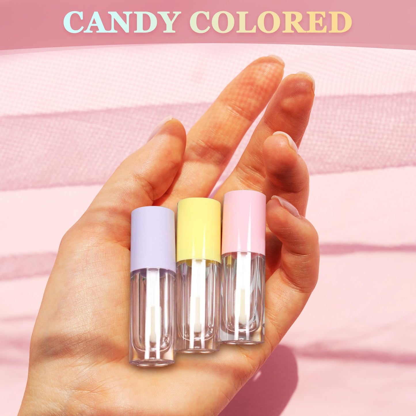 DupakSYS 50pcs 2.5ml Empty Lip Gloss Containers Lip Gloss Tubes with Wand Cute 0.08oz Clear Refillable Lipgloss Making Supplies Kit for DIY Makeup + 2pcs Syringes (White)