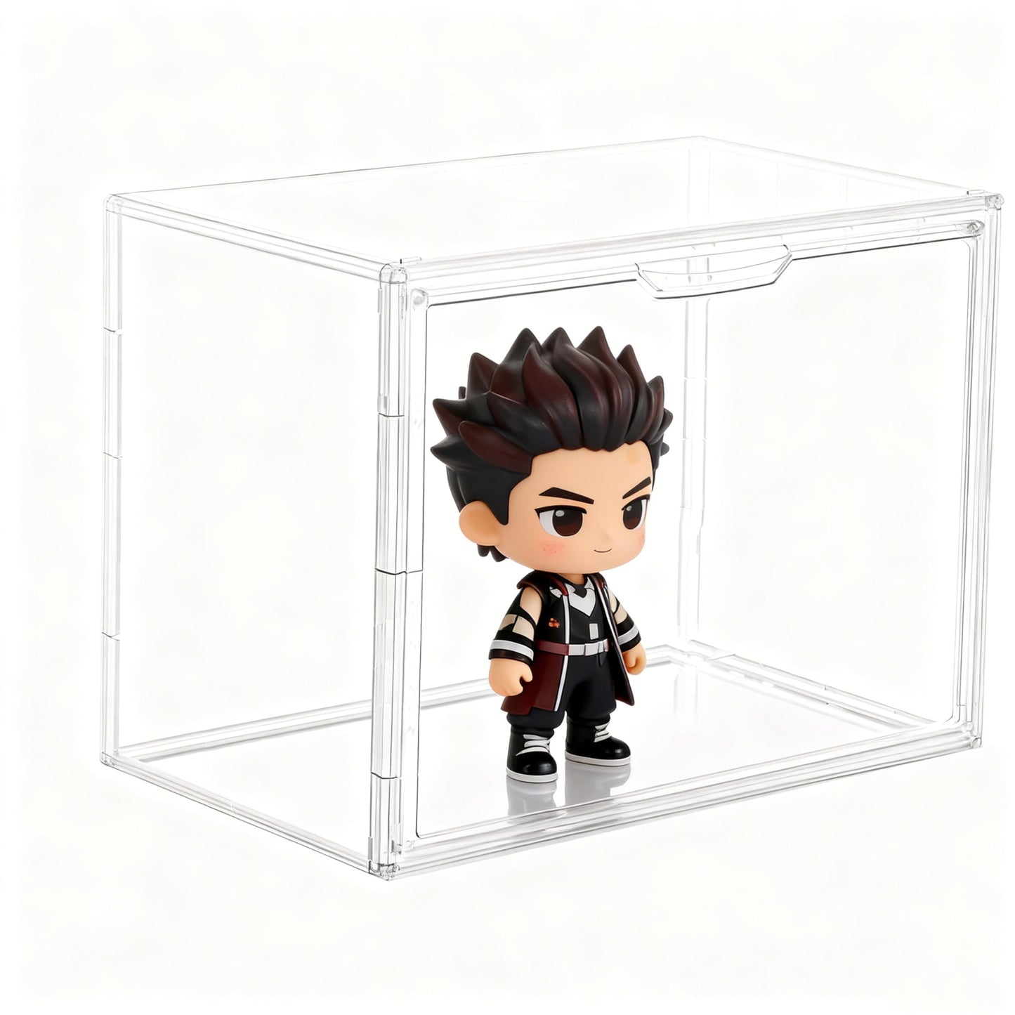 Tallsocne Clear Acrylic Stackable Storage Box with Magnetic Lid - 3 Pack Display Case for Collectibles and Figures Organizer