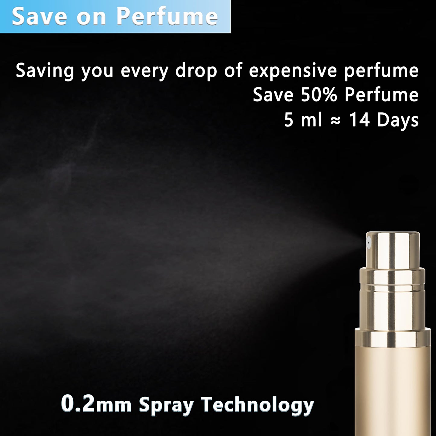 Qavhun Refillable Perfume Atomizer Travel Bottle 3-Pack 5ml Leakproof Luxury Travel Perfume Refillable Bottle, Portable Fragrance Atomiser (Black & Gold & Silver)