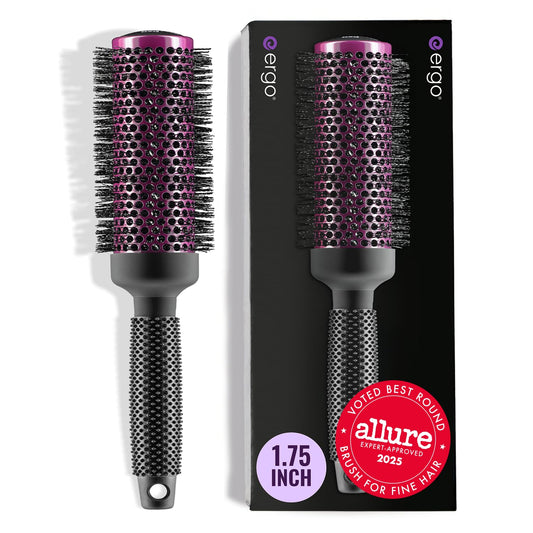 ERGO Super Gentle Round Hair Brush for Blow Out - Salon Quality Salon Brushes for Women - Volumizing Blowout Brush - Wet & Dry Use - ERG43: 1.75