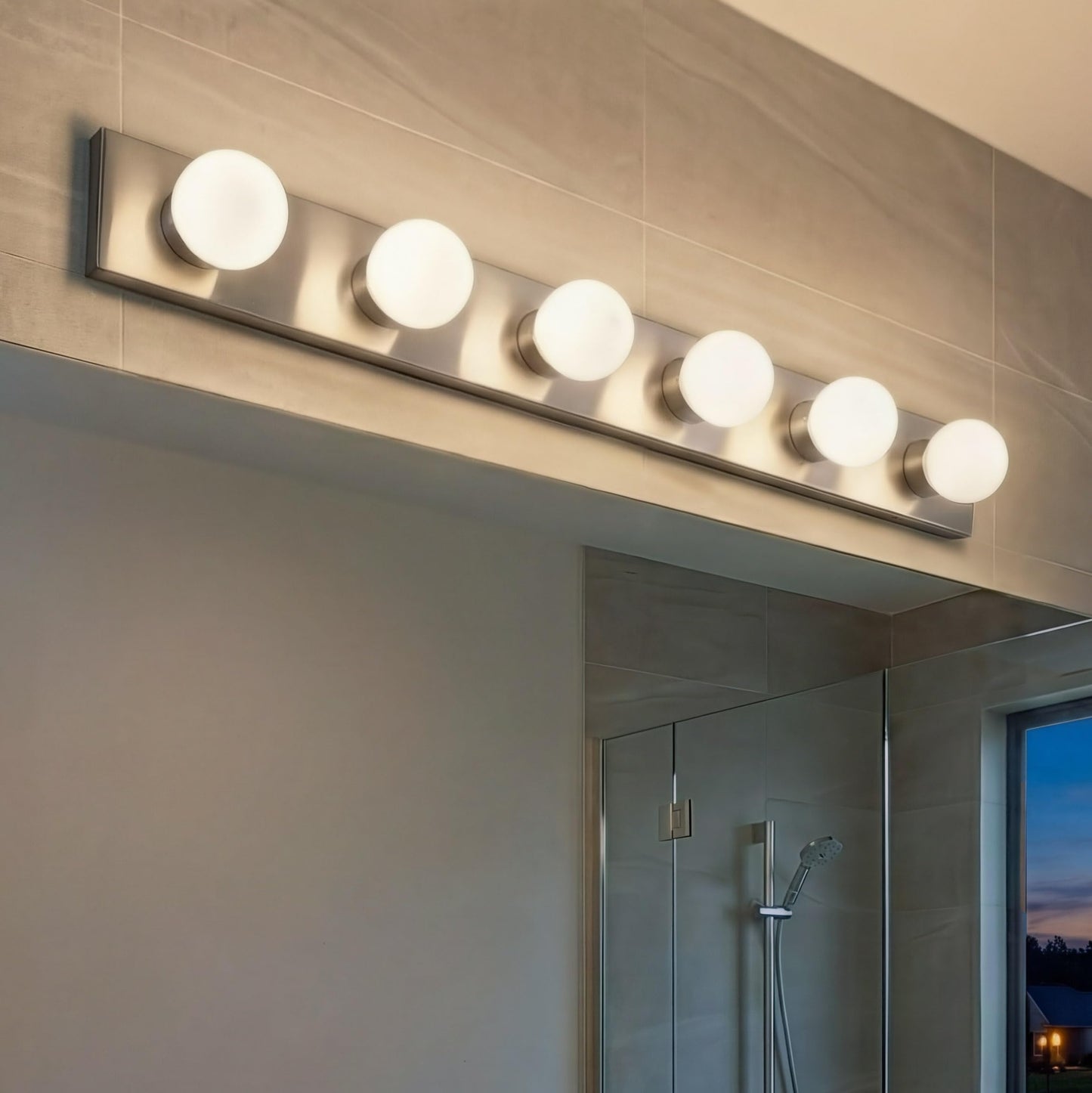 Kichler 626NI 36" Bath Bar 6-Light Vanity Light Fixture with Brushed Nickel Finish for Bathroom over Mirror, Traditional Style Lighting (36" L x 4.25" H), 626NI