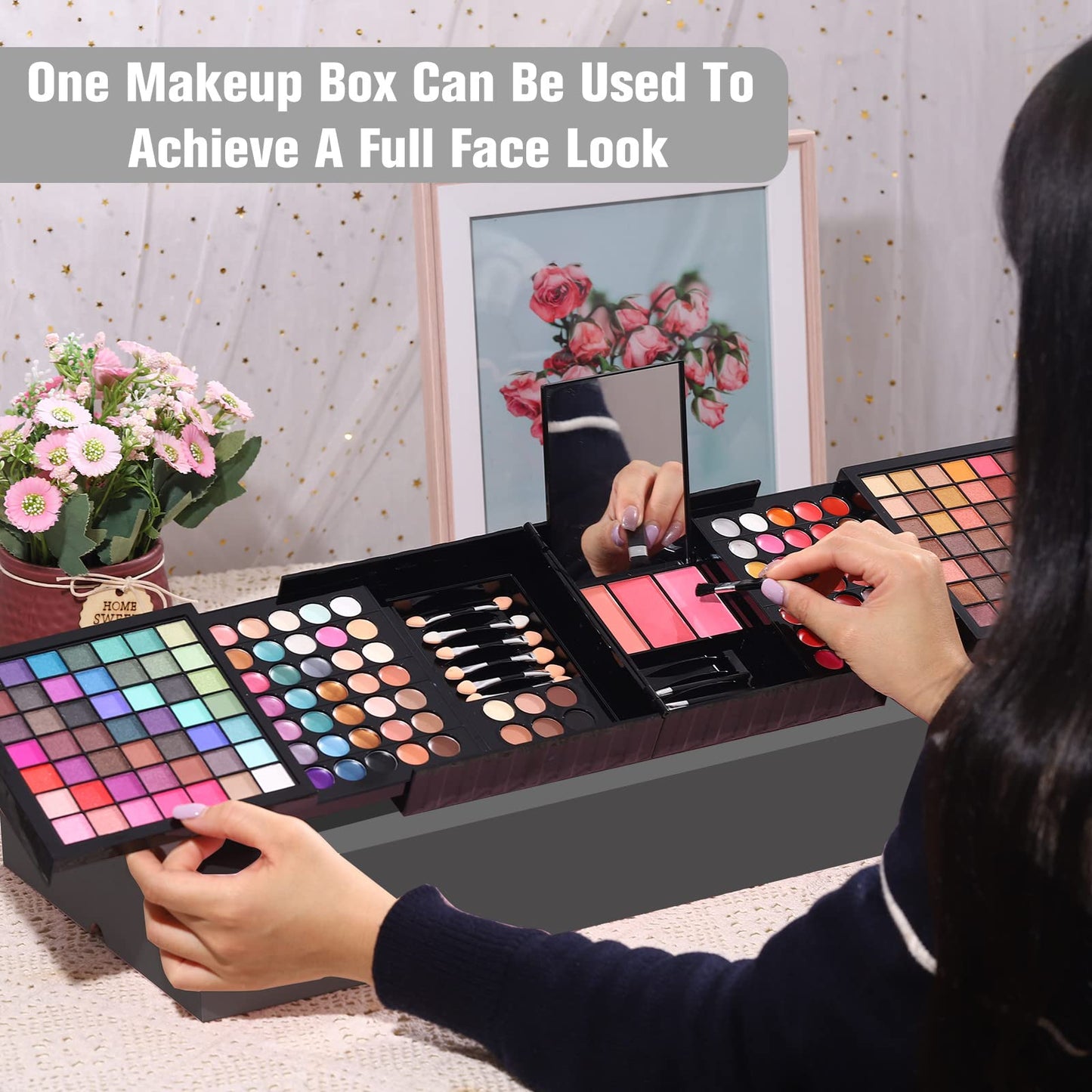 177 Colors Professional Makeup Kit for Women Girls Full Kit Gift Set with Mirror All in One Make up Palette Included Eyeshadow Powder Eye Shadow Gel Lip Gloss Concealer Eyebrow Powder Blush Brushes