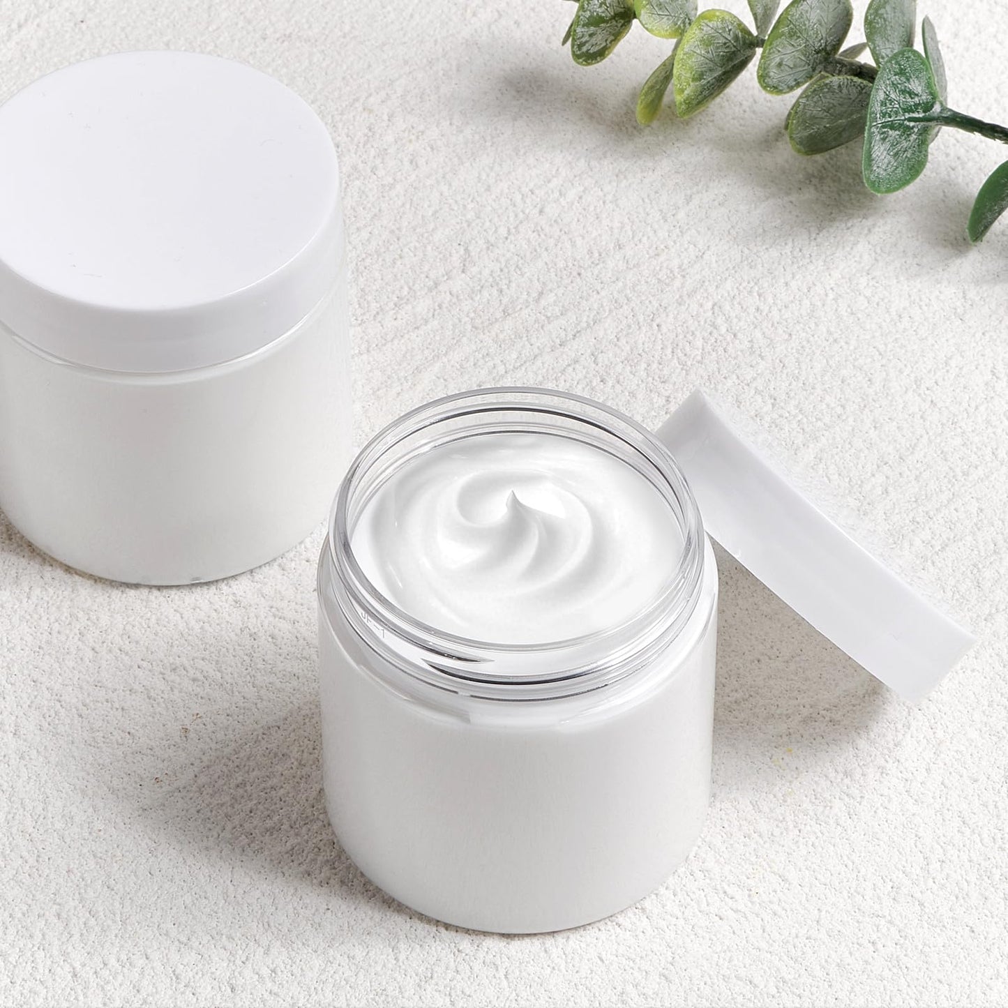 48 Pack 4 Oz Plastic Jars with White Lids, 4oz Small Plastic Containers with Lids for Cosmetic Makeup Beauty Products, Slime, Sample, Travel, BPA Free | Wide Mouth | Refillable