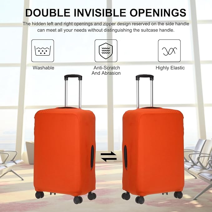 uxcell Travel Luggage Cover, Washable Suitcase Covers for Luggage Anti-scratch Suitcase Protector Elastic Baggage Protective, Fits 22-25 Inch Suit Case, Orange
