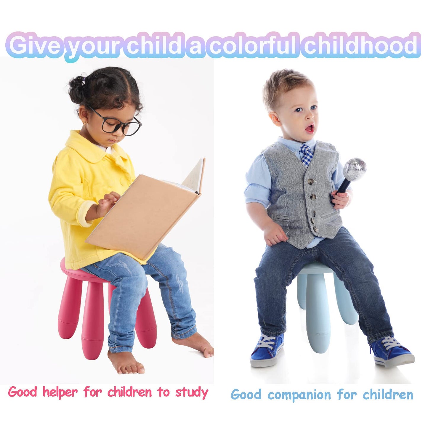 Kids Step Stool, Kindergarten Study Stools, Lightweight Footstools are Sturdy and Durable, Very Suitable for Use in The Kitchen, Bathroom and Bedroom (Red Wine)