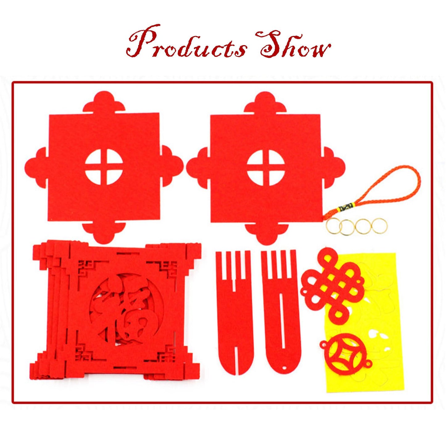 4 Pcs DIY Red Lanterns Kit for Spring Festival - 2026 Chinese New Year Decoration, Chinese New Year Décor, for Wall and Door, Best Lucky Party Gift for Kids