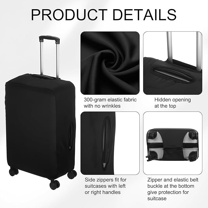 uxcell Travel Luggage Cover, Washable Suitcase Covers for Luggage Anti-scratch Suitcase Protector Elastic Baggage Protective, Fits 18-21 Inch Suit Case, Black