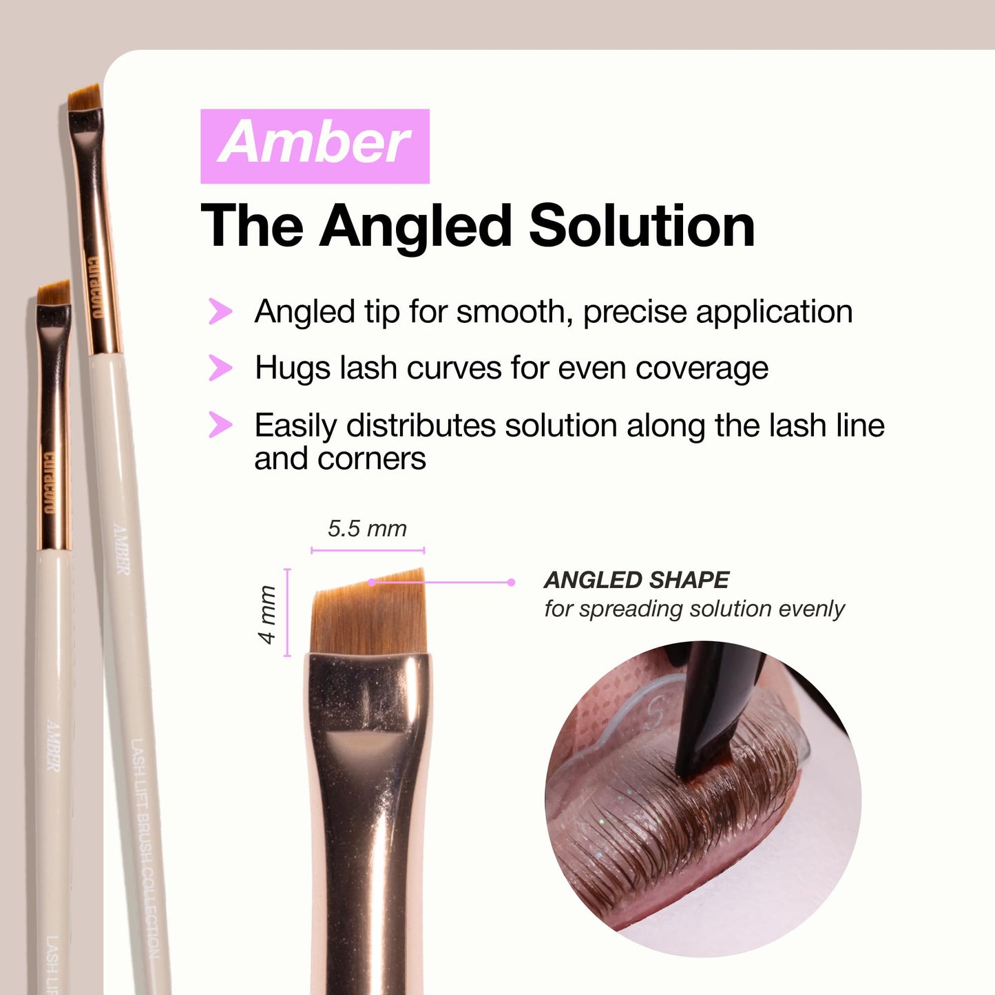 Curacoro Lash Lift Brush Set, 4-Piece Lash Brushes with Soft Bristles