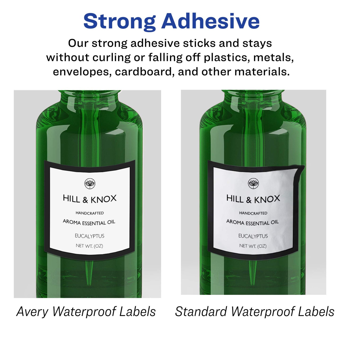 Avery Printable Durable White Arched Square Labels, Sure Feed Technology, 2" x 2-3/16", Print-to-the-Edge, Waterproof Labels, Laser & Pigment-Based Inkjet Compatible, 120 Total