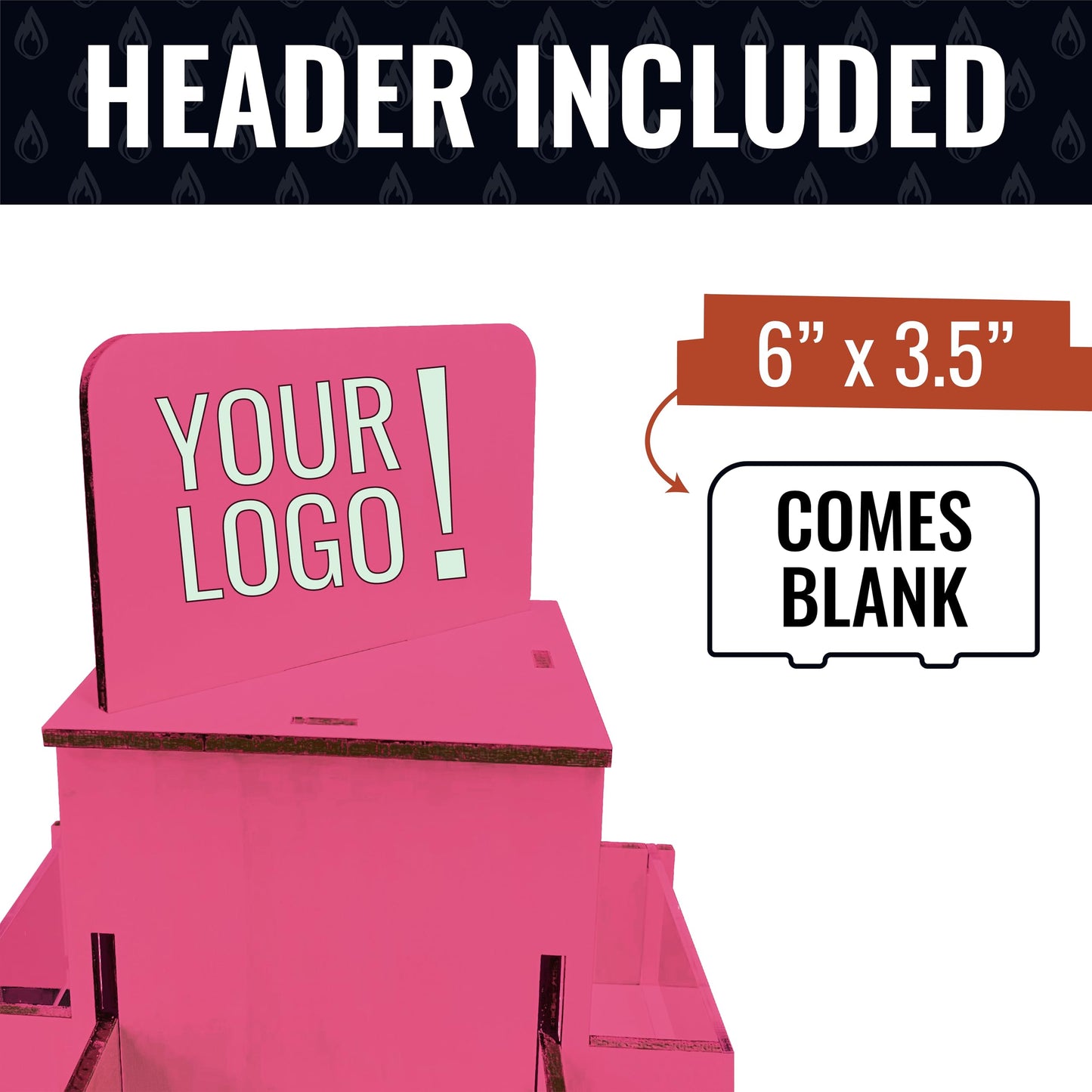 Rotating Display Stand, 3 Tier Wooden Organizer, 4-Sided Display Rack, 360 degree Spinning Multi-Pocket Tabletop Display Stand for Coasters, Stickers, Retail, Showcase, Tradeshow, 17”H, Pink