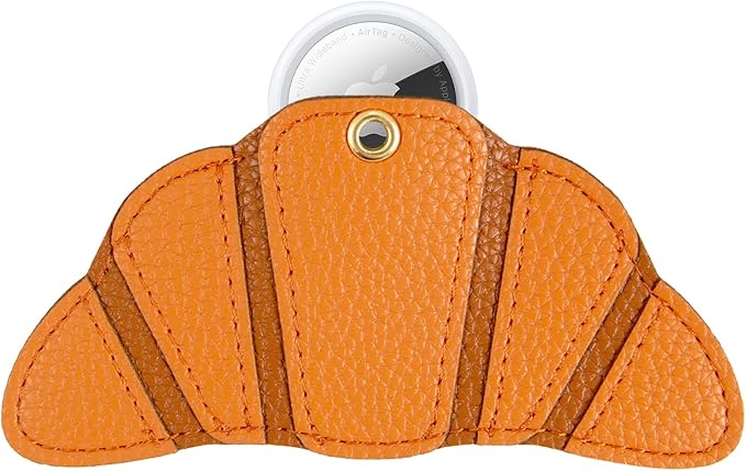 Sonix Keychain Case Compatible with Apple AirTag | Protective AirTag Cover Keychain Charm | Croissant