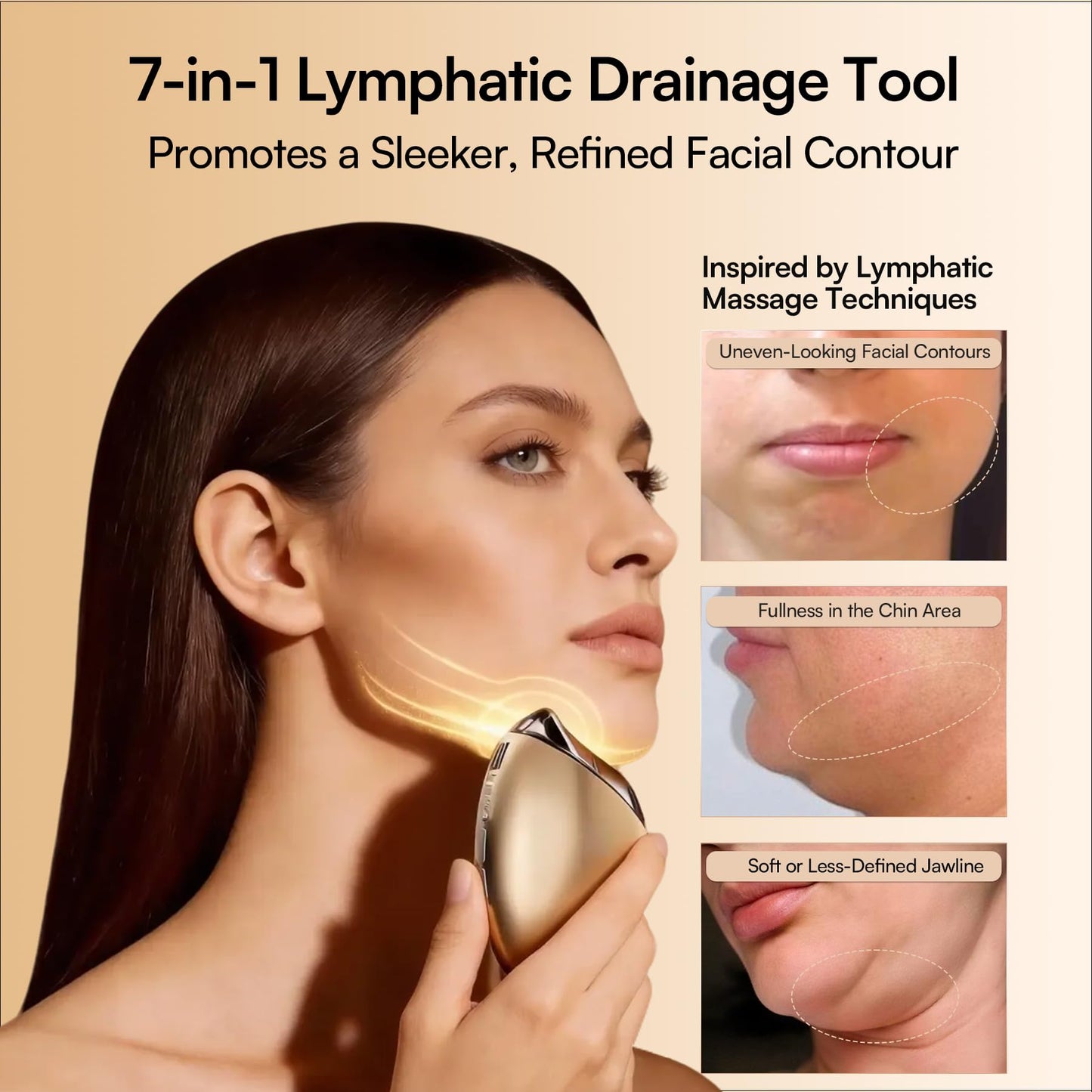 INIA 7-in-1 Red Light Therapy for Face and Neck Gua Sha Facial Massager Tool Device with Thermal and Cryo Mode for Puffiness & Firming Skincare Tool