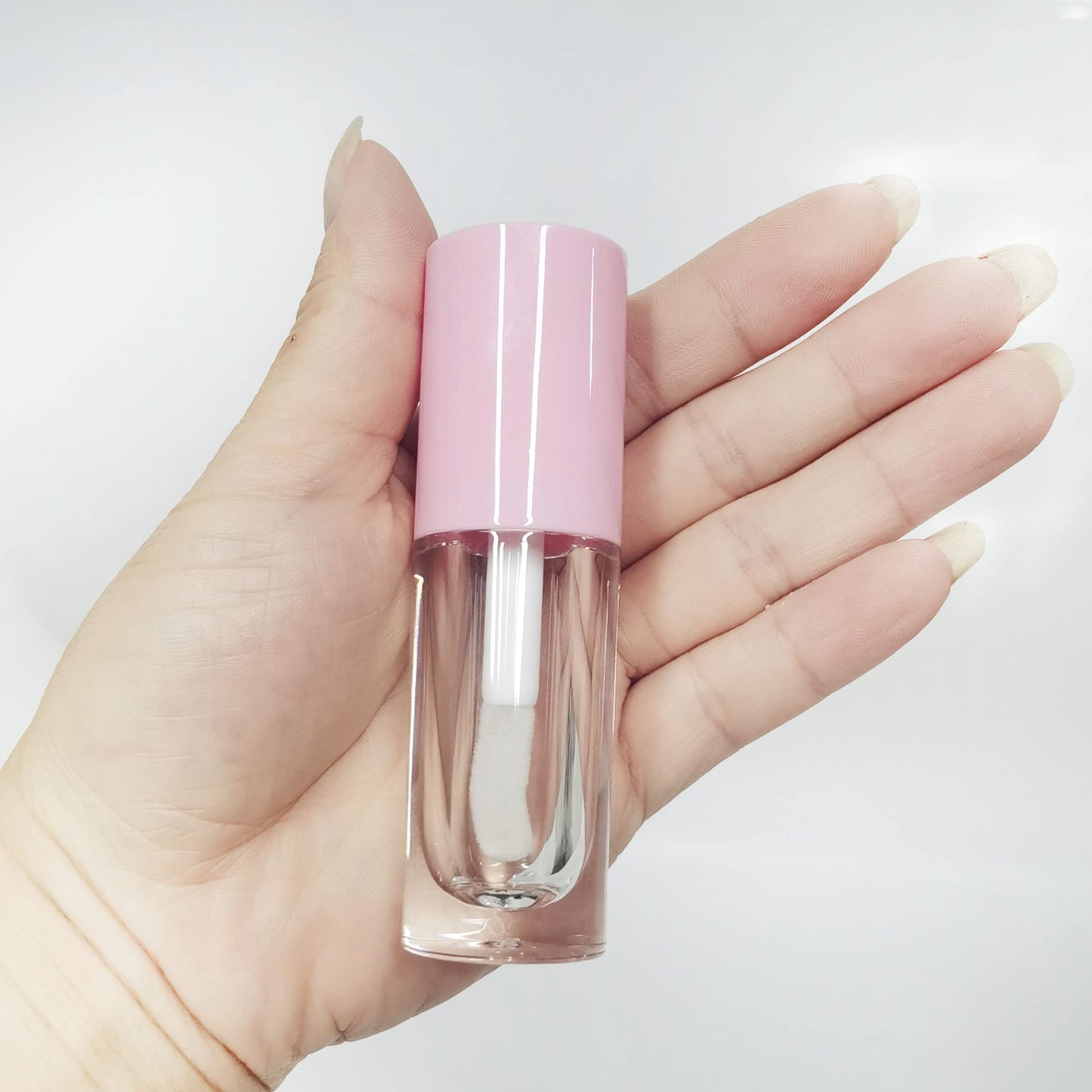 COSIDEA 50pcs Empty Pink 6ml big doe foot wand lip gloss tubes Round Chunky lipgloss tubes containers wholesale with thick large wand
