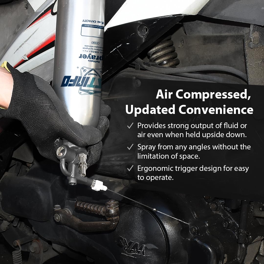 FIRSTINFO A1638 (3rd Gen) Patented Lightweight Max. Pressure 140psi / 620ml Thickened Aluminum Canister Refillable Aerosol Spray Can | Compressed Air Sprayer | Wide Mist Spray